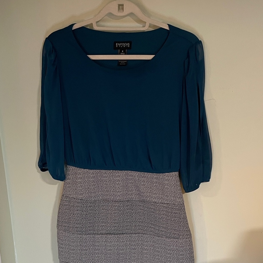 Teal and Gray Dress by Emorie
